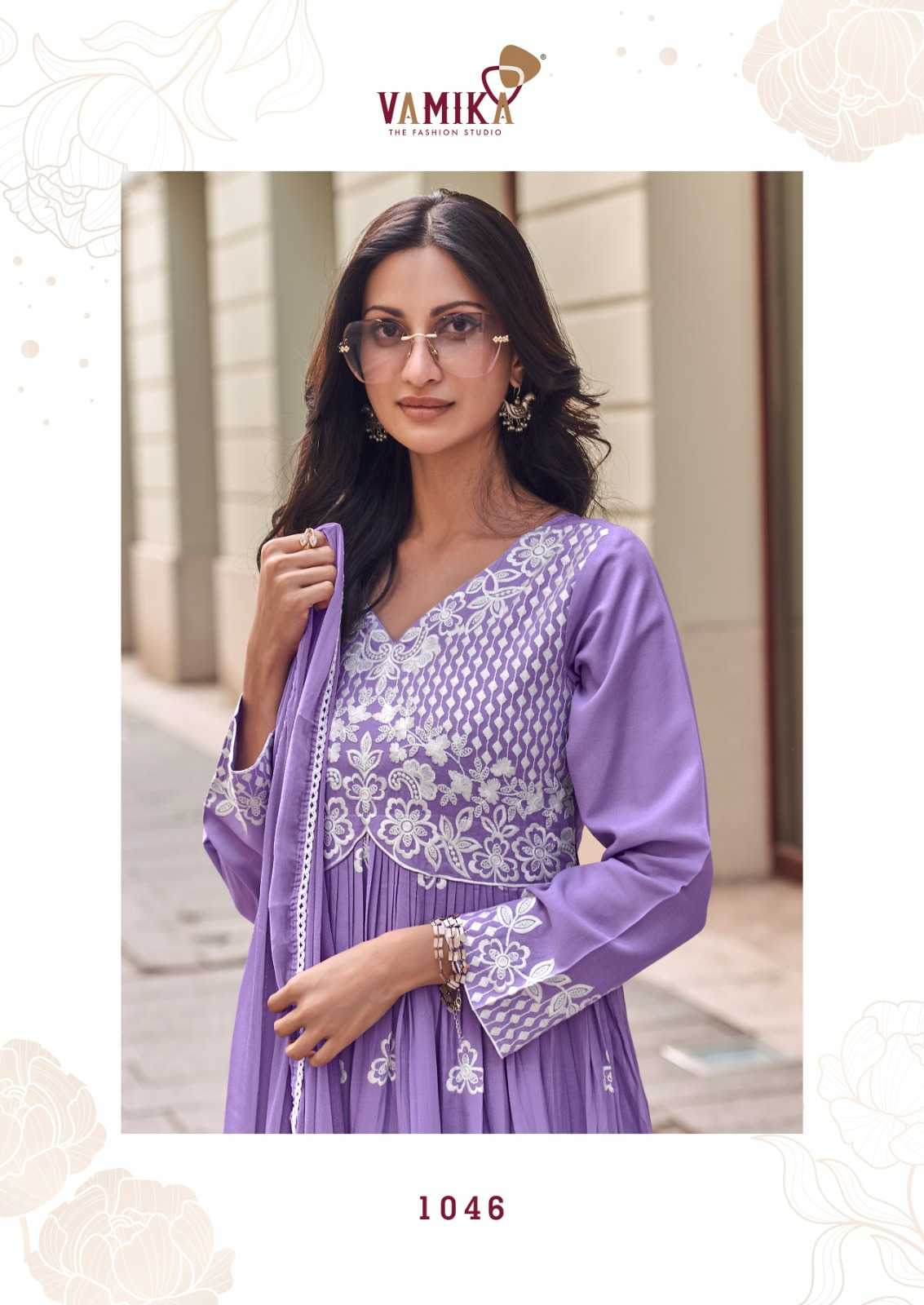 Rayon  Embroidery Anarkali Suit